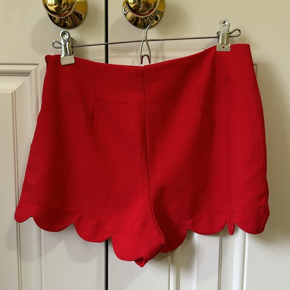 Monteau Red Scalloped Shorts - Picture 2 of 5